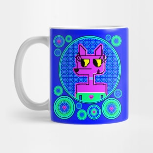 Pixel Pink Heart Dog Mug